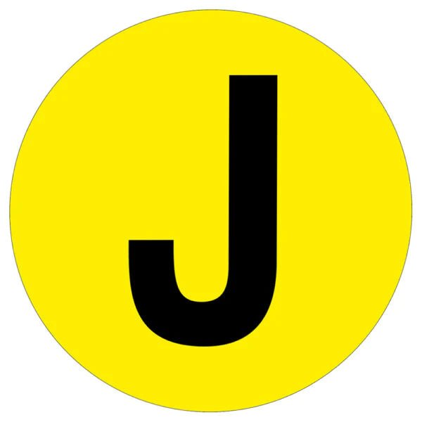 Warehouse Letter Adhesive 190mm Floor Identification Markers - Slips Away - Anti slip tape - H7503 J -