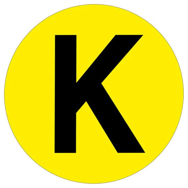 Warehouse Letter Adhesive 190mm Floor Identification Markers - Slips Away - Anti slip tape - H7503 K -