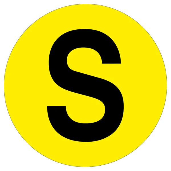 Warehouse Letter Adhesive 190mm Floor Identification Markers - Slips Away - Anti slip tape - H7503 S -
