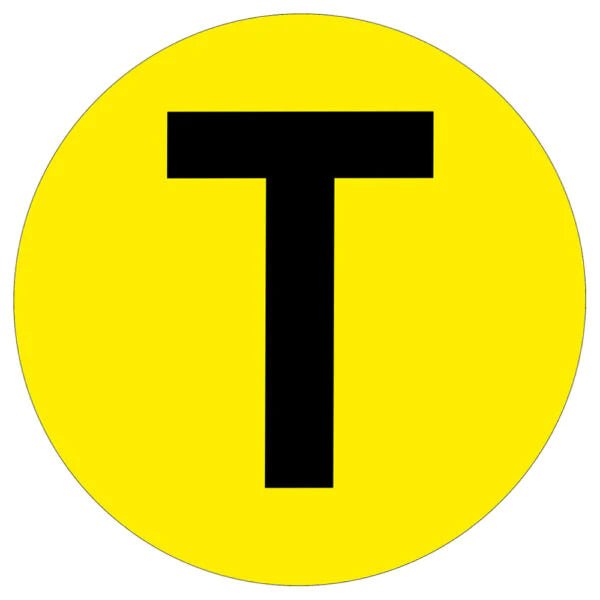 Warehouse Letter Adhesive 190mm Floor Identification Markers - Slips Away - Anti slip tape - H7503 T -