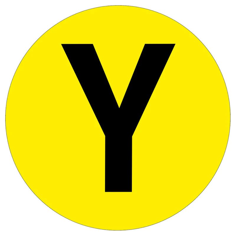 Warehouse Letter Adhesive 190mm Floor Identification Markers - Slips Away - Anti slip tape - H7503 Y -