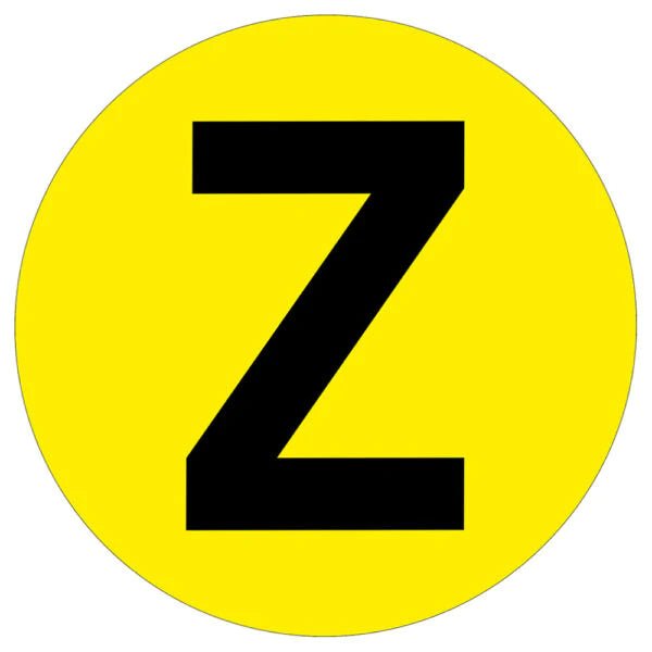 Warehouse Letter Adhesive 190mm Floor Identification Markers - Slips Away - Anti slip tape - H7503 Z -