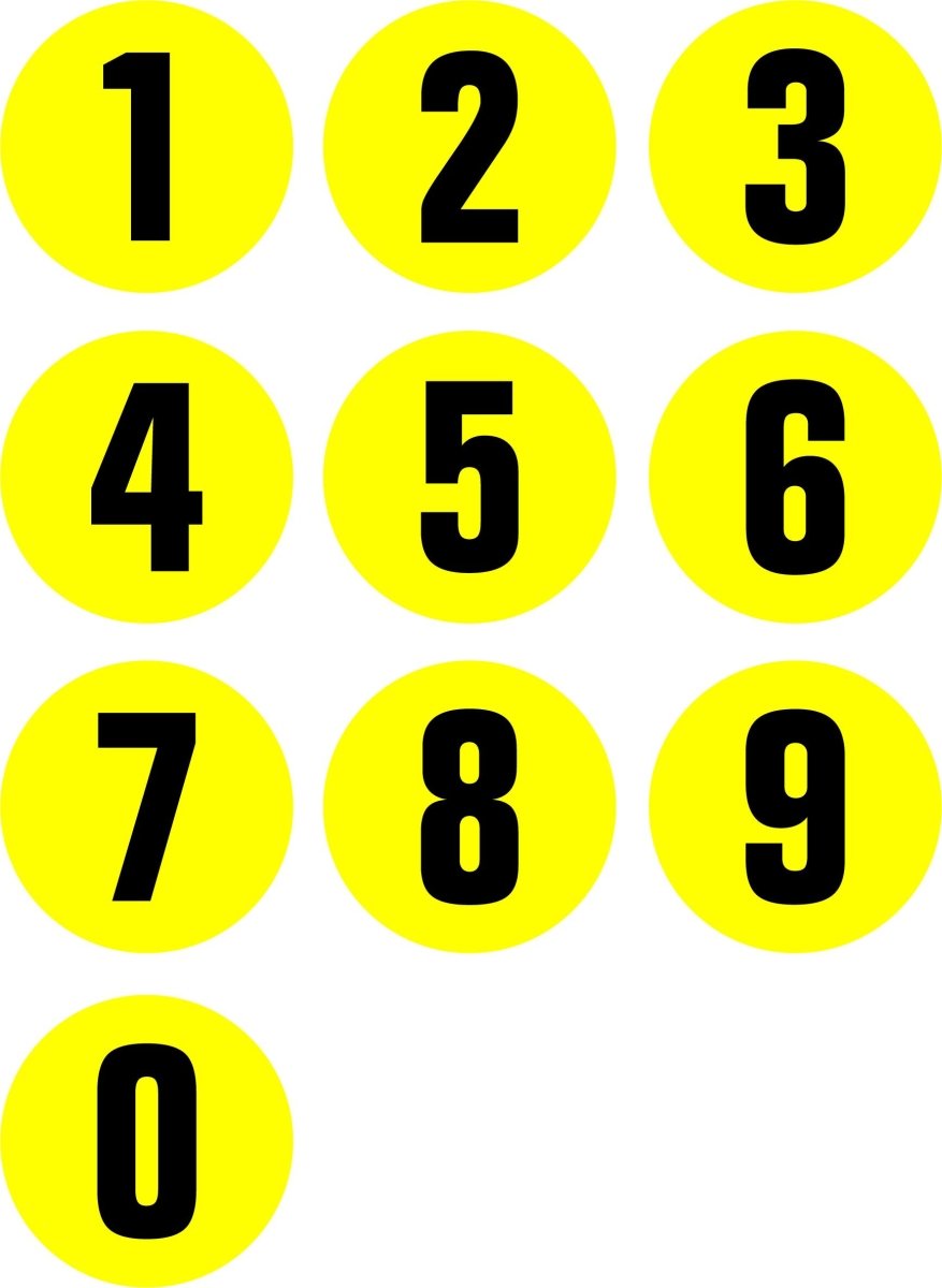 Warehouse Adhesive Number Floor Identification Markers - 190mm - Slips Away