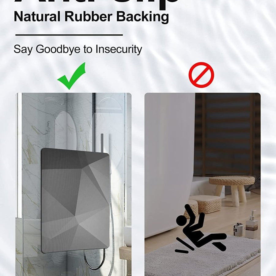 Water Absorbent Rubber Backed Non-Slip Bathroom Floor Mat - Slips Away - Water Absorbent - B09V54LL1L -