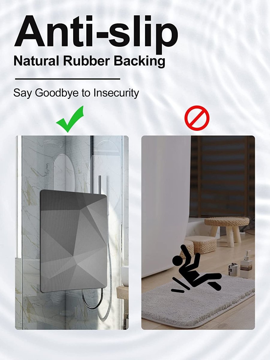Water Absorbent Rubber Backed Non-Slip Bathroom Floor Mat - Slips Away - Water Absorbent - B09V54LL1L -