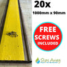 Yellow Extra Wide Anti Slip Decking Strips - Slips Away - wide decking strip yellow 1000mm x 90mm 20x pack -