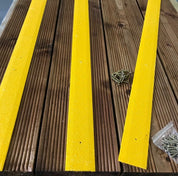 Yellow Non Slip Decking Strips - Slips Away - decking strip 600mm x 50mm yellow -