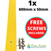 Yellow Non Slip Decking Strips - Slips Away - decking strip 600mm x 50mm yellow -